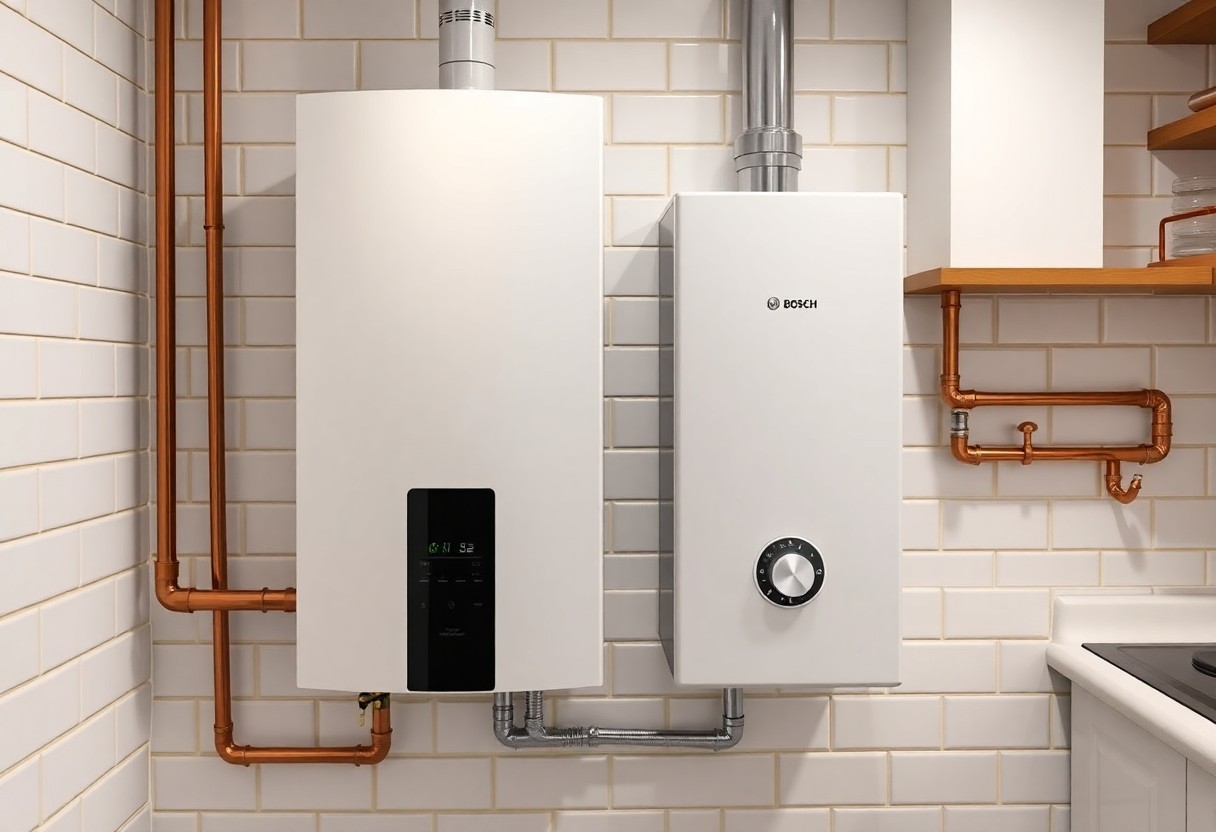 Gas engineer installing a new boiler in a Kent home