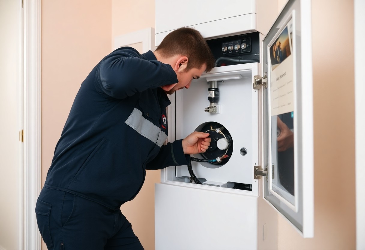 Gas Safe engineer servicing a boiler in a Kent home